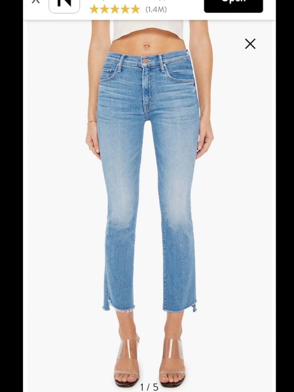 MOTHER
The Insider High Rise Crop Step Fray Bootcut Jeans in Limited Edition